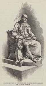 जे इवान थॉमस द्वारा स्वर्गीय सर चार्ल्स मॉर्गन, बैरोनेट की कांस्य प्रतिमा (उत्कीर्णन) द्वारा अंग्रेजी स्कूल