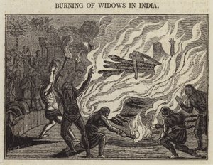 भारत में विधवाओं को जलाना (उत्कीर्णन) द्वारा अंग्रेजी स्कूल