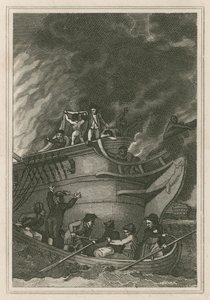 6 अक्टूबर 1779 की कार्रवाई में कैप्टन जॉर्ज किसान की वीरता (उत्कीर्णन) द्वारा अंग्रेजी स्कूल