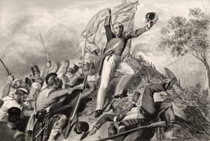 1857 में &39;द हिस्ट्री ऑफ द इंडियन म्यूटिनी&39; से 1857 में कोवनपोर से पहले हाईलैंडर्स द्वारा बंदूकों पर कब्जा द्वारा अंग्रेजी स्कूल