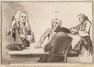जिन पात्रों ने बटंस कॉफ़ी हाउस को वर्ष 1720 के दशक में देखा: डॉ। गर्थ, पोप द्वारा अंग्रेजी स्कूल
