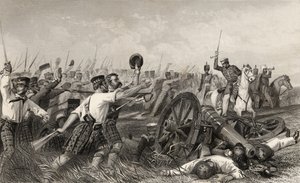 1858 में प्रकाशित &39;द हिस्ट्री ऑफ द इंडियन म्यूटिनी&39; से जनरल हैवलॉक के तहत हाईलैंडर्स का प्रभार द्वारा अंग्रेजी स्कूल
