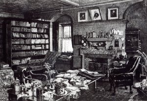 चार्ल्स डार्विन 1882 में डाउन हाउस में अध्ययन करते हैं द्वारा अंग्रेजी स्कूल