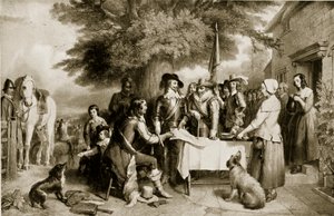 धारिल की लड़ाई की पूर्व संध्या पर चार्ल्स I, 22 अक्टूबर 1642, हचिन्सन द स्टोरी ऑफ़ द ब्रिटिश नेशन का चित्रण, c.1923 द्वारा अंग्रेजी स्कूल
