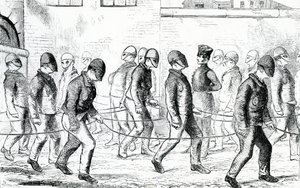 हेनरी मेव्यू और जॉन बिन्नी, 1862 द्वारा &39;लंदन की आपराधिक जेल और जेल के जीवन के दृश्य&39; से पेंटोनविले जेल में अभ्यास द्वारा अंग्रेजी स्कूल