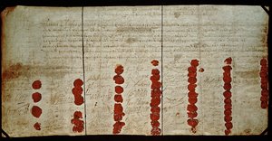 डेथ वारंट ऑफ चार्ल्स I (1600-49) 29 जनवरी 1648 (वास्तव में 1649) द्वारा अंग्रेजी स्कूल