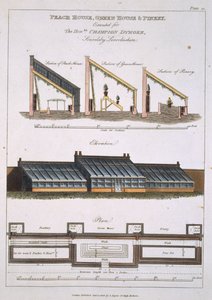 पीच हाउस, ग्रीन हाउस और Pinery के लिए डिजाइन, 1806 द्वारा अंग्रेजी स्कूल