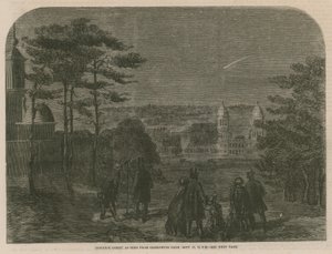 डोनैटिस धूमकेतु, जैसा कि ग्रीनविच पार्क से देखा गया, 17 सितंबर 1858, शाम 7:30 बजे द्वारा अंग्रेजी स्कूल