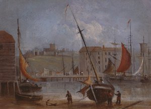 डोवर कैसल और हार्बर, c.1830 द्वारा अंग्रेजी स्कूल