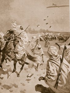 इटालो-तुर्की युद्ध, 1911-12 के दौरान अरबों पर पैम्फलेट गिराना द्वारा अंग्रेजी स्कूल