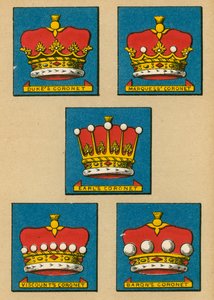ड्यूक के कोरोनेट। Marquess &39;Coronet। अर्ल का कोरोनेट। विस्काउंट के कोरोनेट। बैरन के कोरोनेट द्वारा अंग्रेजी स्कूल