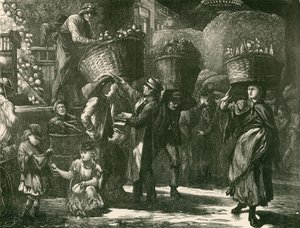 लंदन के कोवेंट गार्डन मार्केट में सुबह-सुबह द्वारा अंग्रेजी स्कूल