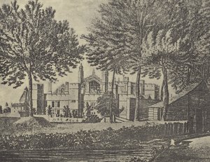 कॉलेज का पूर्वी दृश्य, 1746 (गुरुत्वाकर्षण) द्वारा अंग्रेजी स्कूल