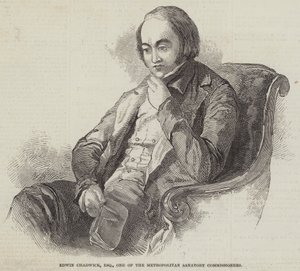 एडविन चाडविक, एस्क्वायर, मेट्रोपॉलिटन सेनेटरी कमिश्नरों में से एक (उत्कीर्णन) द्वारा अंग्रेजी स्कूल