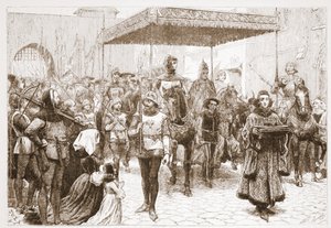 कॉन्स्टेंस में पोप जॉन का प्रवेश, जेम्स एइटकेन वायली (1808-1890), पब द्वारा प्रोटेस्टेंटवाद के इतिहास से चित्रण। 1878 द्वारा अंग्रेजी स्कूल