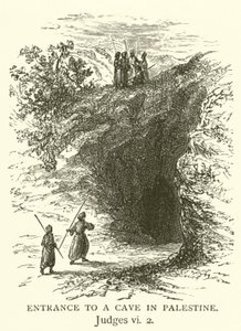 फिलिस्तीन में एक गुफा में प्रवेश, न्यायाधीश, vi, 2 (उत्कीर्णन) द्वारा अंग्रेजी स्कूल