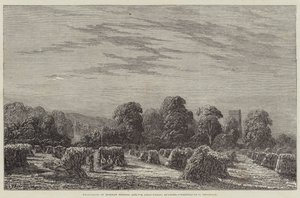 आधुनिक ब्रिटिश कला की प्रदर्शनी, एक मकई-क्षेत्र, शाम (उत्कीर्णन) द्वारा अंग्रेजी स्कूल