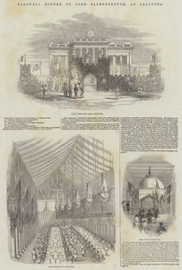 कलकत्ता में लॉर्ड एलेनबरो को विदाई रात्रिभोज (उत्कीर्णन) द्वारा अंग्रेजी स्कूल