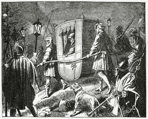 1552 में प्रोटेस्टेंट लुथेरान बलों से सम्राट चार्ल्स वी की उड़ान, सैक्स के इलेक्टर मौरिस के नेतृत्व में द्वारा अंग्रेजी स्कूल