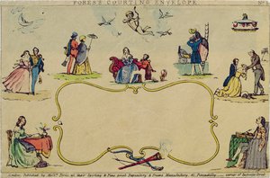 फॉरेस कोर्टिंग लिफाफा, पब। मेसर्स फोर्सेस द्वारा, c.1840 द्वारा अंग्रेजी स्कूल
