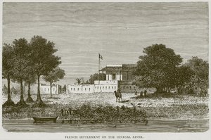 सेनेगल नदी पर फ्रेंच निपटान, इलस्ट्रेटेड ट्रेवल्स से चित्रण, c.1880 द्वारा अंग्रेजी स्कूल