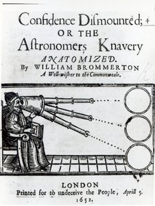 आत्मविश्वास से लबरेज, सामने वाला; या खगोलविदों Knavery विलियम ब्रोमरटन द्वारा Anatomized, 1652 प्रकाशित द्वारा अंग्रेजी स्कूल