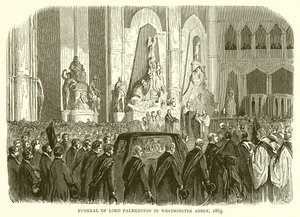 1865 में वेस्टमिंस्टर एब्बे में लॉर्ड पामरस्टन का अंतिम संस्कार द्वारा अंग्रेजी स्कूल