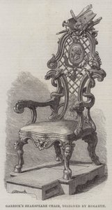 गैरिक की शेक्सपियर चेयर, हॉगर्थ द्वारा डिजाइन (उत्कीर्णन) द्वारा अंग्रेजी स्कूल