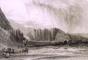 जायंट्स कॉजवे, काउंटी एंट्रीम, उत्तरी आयरलैंड (उत्कीर्णन) द्वारा अंग्रेजी स्कूल