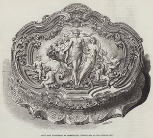 वाणिज्यिक यात्रियों द्वारा श्री कोबडेन, एमपी (उत्कीर्णन) को प्रस्तुत किया गया गोल्ड बॉक्स द्वारा अंग्रेजी स्कूल
