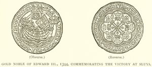 एडवर्ड III का गोल्ड नोबल, 1344, स्लुइस पर विजय का स्मारक द्वारा अंग्रेजी स्कूल