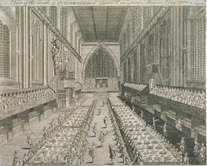 गिल्डहॉल, जेंटलमैन पत्रिका, 1761 द्वारा अंग्रेजी स्कूल