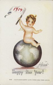 हैप्पी न्यू ईयर कार्ड, 1914 द्वारा अंग्रेजी स्कूल