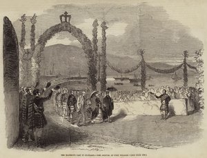 महामहिम की स्कॉटलैंड यात्रा, फोर्ट विलियम में आगमन (उत्कीर्णन) द्वारा अंग्रेजी स्कूल