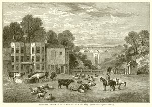 1825 में हाईगेट आर्चवे गेट और टैवर्न द्वारा अंग्रेजी स्कूल