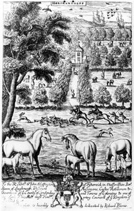 1686 में रिचर्ड ब्लोम द्वारा प्रकाशित &39;द जेंटलमैन रिक्रिएशन&39; से होर्समांशीप द्वारा अंग्रेजी स्कूल