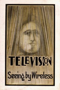 "टेलीविजन, 1926" के पहले संस्करण के लिए इलस्ट्रेटेड डस्ट-जैकेट द्वारा अंग्रेजी स्कूल