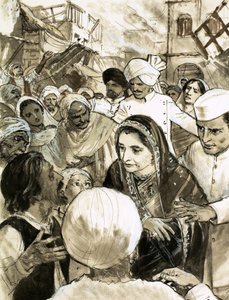 दंगों के दौरान अहमदाबाद शहर में इंदिरा गांधी द्वारा अंग्रेजी स्कूल
