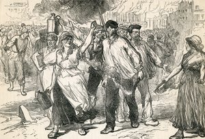 विद्रोहियों, पेरिस की सड़कों को कासल्स इलस्ट्रेटेड हिस्ट्री, 1872 से लिया गया द्वारा अंग्रेजी स्कूल