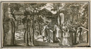इस्लिंगटन स्पा, पहले न्यू टुनब्रिज वेल्स, 1735 द्वारा अंग्रेजी स्कूल
