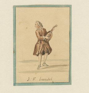 JF Handel, 19 वीं सदी के मध्य (कलम और स्याही, क्रेयॉन और कागज पर धोएं) द्वारा अंग्रेजी स्कूल
