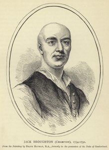 जैक बरोटन, चैंपियन, 1734-1750, फ्रैंक हैमैन, आरए द्वारा पेंटिंग से, ड्यूक ऑफ कंबरलैंड के कब्जे में द्वारा अंग्रेजी स्कूल
