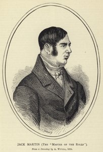 जैक मार्टिन, मास्टर ऑफ़ द रोल्स, फ्रॉम अ ड्रॉइंग ए ए विविल, 1824 द्वारा अंग्रेजी स्कूल