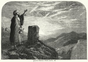 बेथेल में जैकब, जनरल xxviii 18 (उत्कीर्णन) द्वारा अंग्रेजी स्कूल
