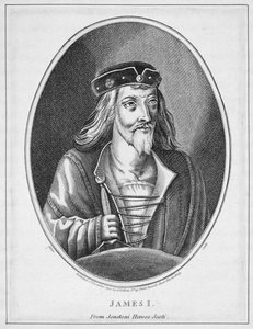 जेम्स I (1394-1437), स्कॉटलैंड के राजा, जॉनस्टोन्स स्कॉटिश हीरोज से, एडम द्वारा उत्कीर्ण, 1794 प्रकाशित द्वारा अंग्रेजी स्कूल