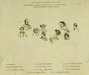 ओसबोर्न हाउस, 1857 में शाही परिवार के चित्र की मुख्य प्लेट (देखें 190050) द्वारा अंग्रेजी स्कूल