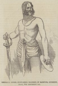 खुसयाल दूबे, सुरवरिया ब्राह्मण, रामपुर, लखनऊ, नाइक, 8 वीं रेजिमेंट नेटिव इन्फैंट्री (उत्कीर्णन) द्वारा अंग्रेजी स्कूल