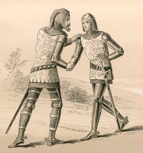 क्रेडी की लड़ाई के बाद, राजा एडवर्ड III अपने बेटे, ब्लैक प्रिंस को बधाई देता है द्वारा अंग्रेजी स्कूल