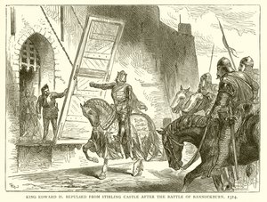 बैनॉकबर्न की लड़ाई के बाद राजा एडवर्ड II स्टर्लिंग कैसल से 1314 में वापस आया