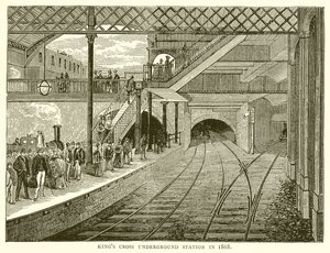 1868 में किंग्स क्रॉस अंडरग्राउंड स्टेशन द्वारा अंग्रेजी स्कूल